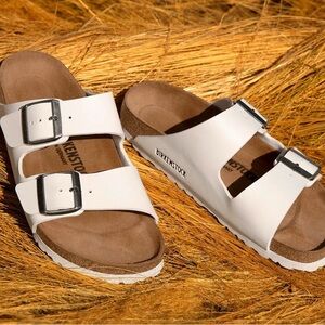 Birkenstock White Double Buckle Sandals